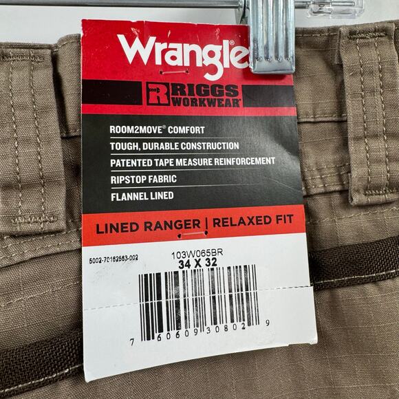 NWT WRANGLER RIGGS WORKWEAR® LINED RIPSTOP RANGER PANT - Picture 7 of 11
